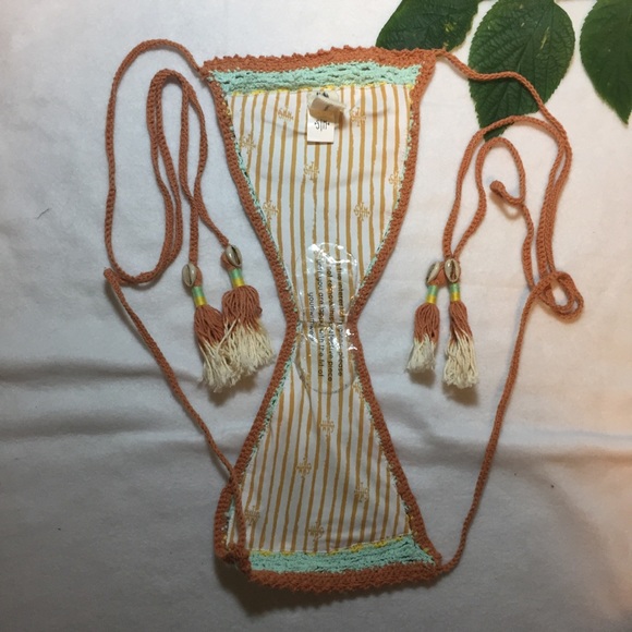 She Made Me Stevie Aqua Crocheted Swim Bottoms - Picture 7 of 8